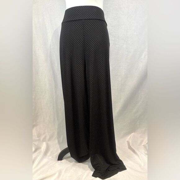Nine West black and gold studded wide leg flowy palazzo pants size 3X NWT - Picture 2 of 9